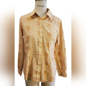 Orvis Long Sleeve Fall‎ Floral Shirt Size 8